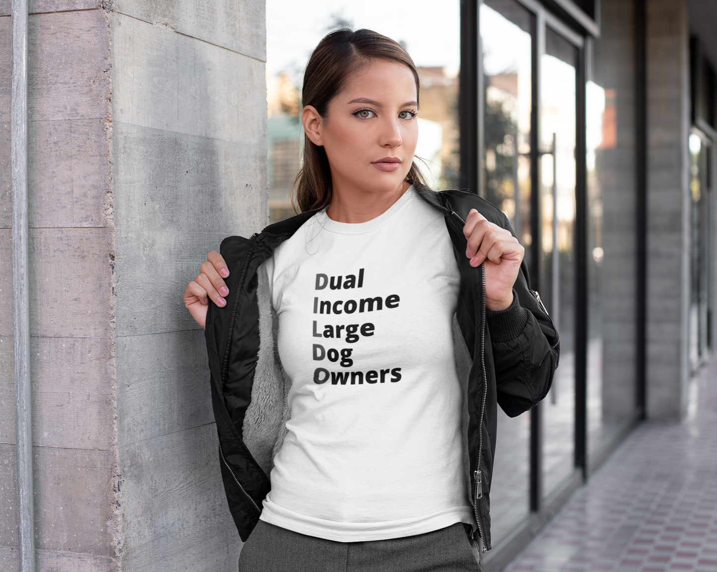 Dual Income LARGE Dog Owners | Women's Fitted Tee