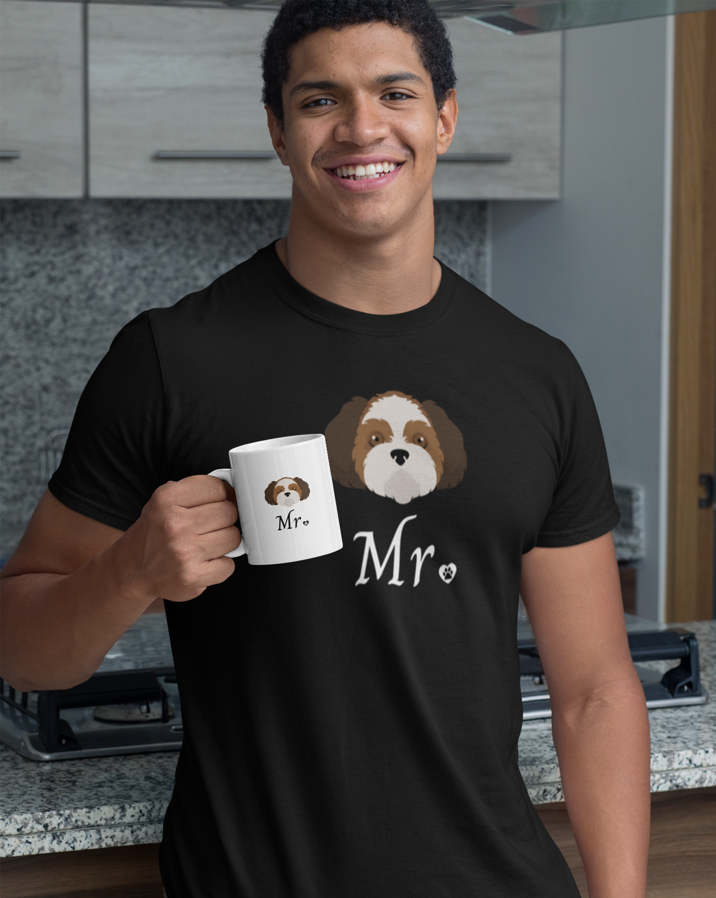 Mr Shih Tzu Wedding | Men's Fitted Tee